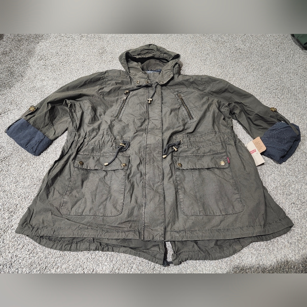 Levi's Strauss Olive Utility Hooded Jacket Size 3X New